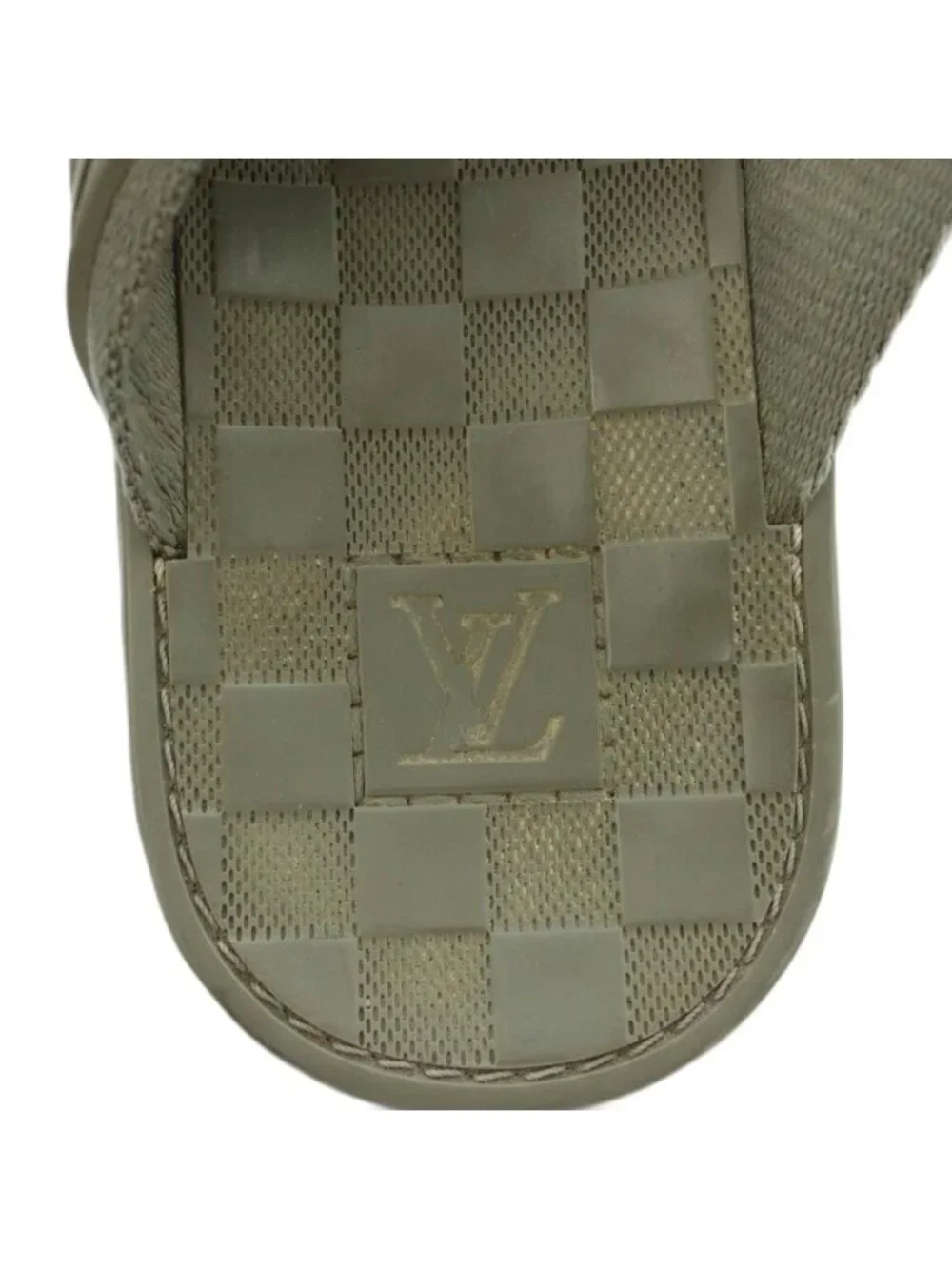 Louis Vuitton Beach Sandals Tong Damier Pattern 5 Khaki
